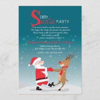 Dancing Santa Party Invitation by PixiePrints at Zazzle
