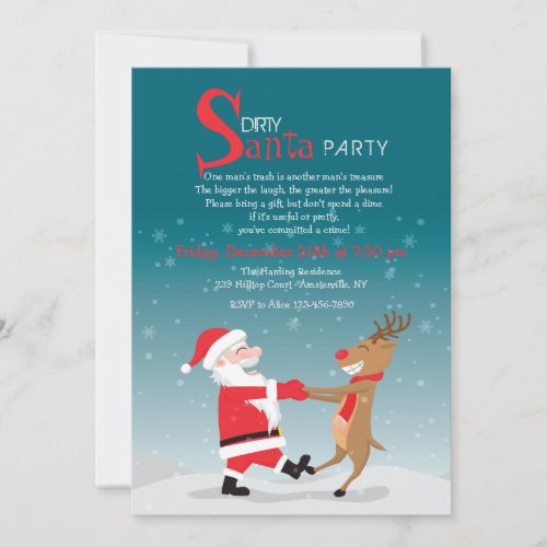 Dancing Santa Party Invitation