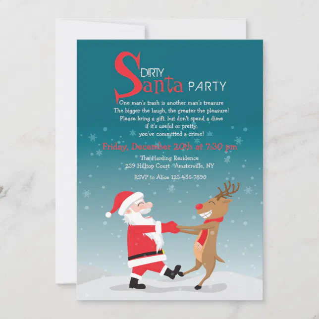 Dancing Santa Party Invitation | Zazzle