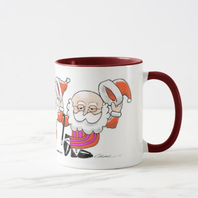 Dancing Santas mug (Right)