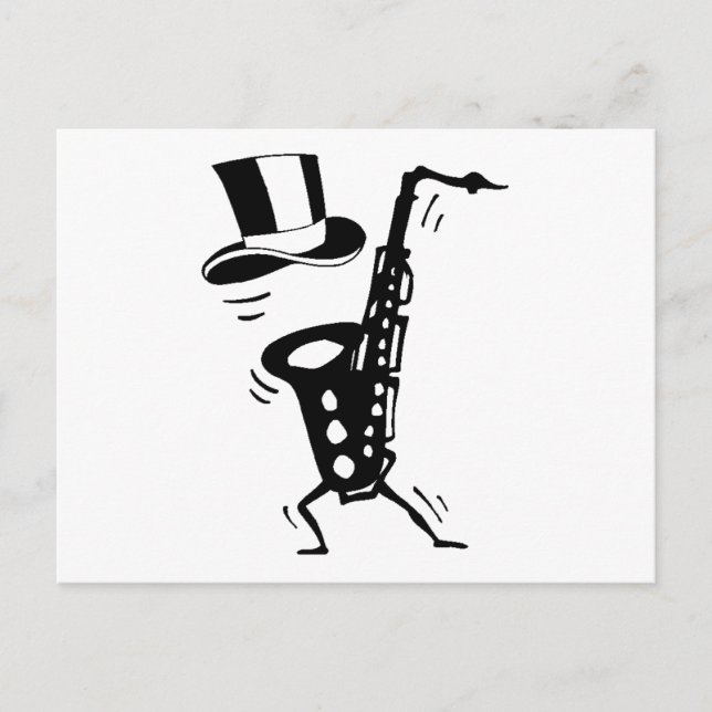 Dancing Saxophone Postcard (Front)
