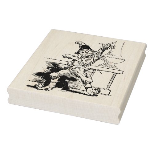 Dancing scarecrow illustration art stamp