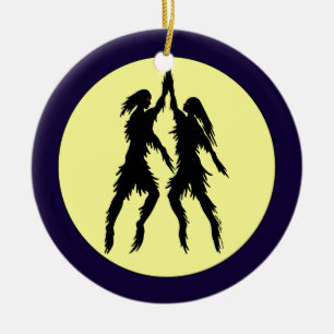 Dancing Shades Weird Art Ceramic Ornament