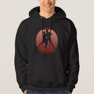 Dancing Shadow In A Red Circle Hoodie