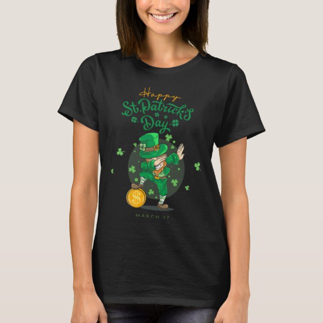 Dancing Shamrock Ireland Vintage distressed green T-Shirt (Front)