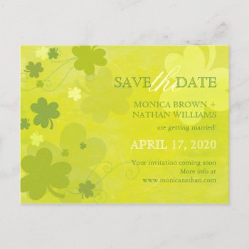 Dancing Shamrocks Wedding Save The Date Announcement Postcard by BridalHeaven at Zazzle