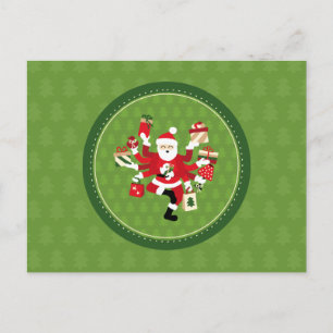 Dancing Shiva Claus Postcard