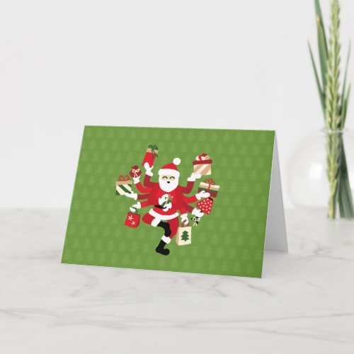 Dancing Shiva Claus  Spruce Forest Holiday Card