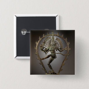 Dancing Shiva Goddess statue Button