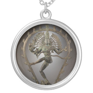 Dancing Shiva Goddess statue Silver Plated Necklace