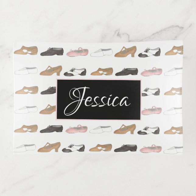Dancing Shoes Ballet Tap Jazz Lyrical Acro Studio Trinket Tray (Front)