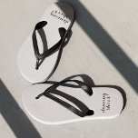 Dancing Shoes Black and White Wedding Flip Flops<br><div class="desc">Let your guests kick off their heels and slip into these dancing shoes! Black and white flip flops featuring "dancing shoes" in pretty script. Great wedding favor especially for beach weddings!</div>