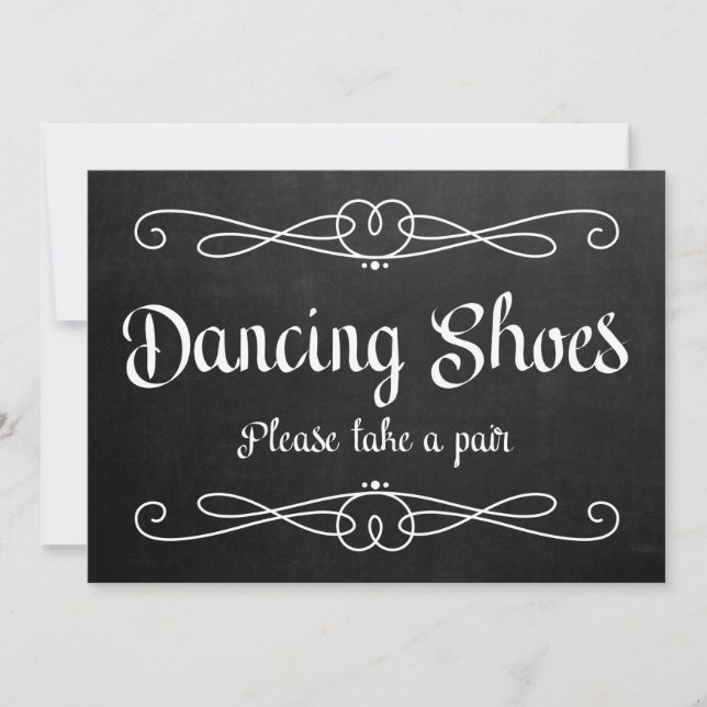 "Dancing Shoes" Chalkboard Wedding Sign (Front)