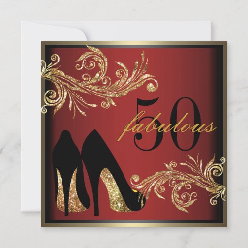 Dancing Shoes - Fabulous 50th Birthday Invitation