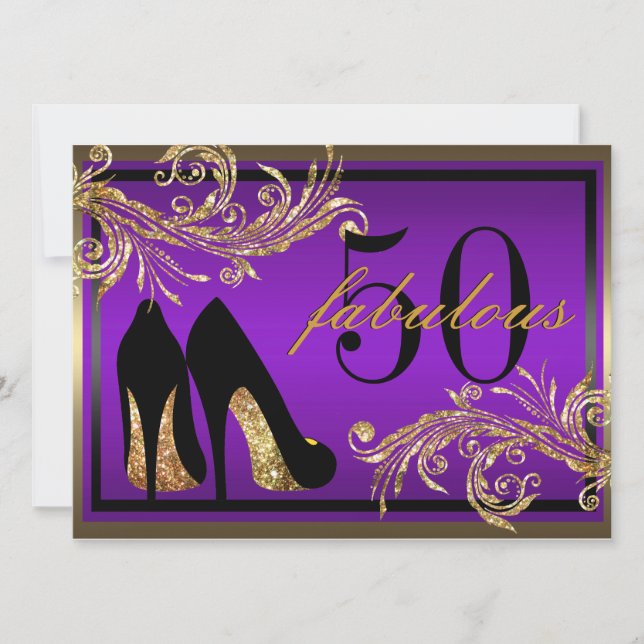 Dancing Shoes - Fabulous 50th Birthday Invitation (Front)