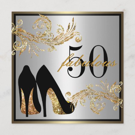 Dancing Shoes - Fabulous 50th Birthday Invitation