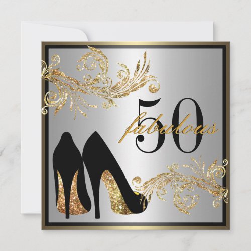 Dancing Shoes _ Fabulous 50th Birthday Invitation