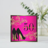 Dancing Shoes - Fabulous 50th Birthday Invitation (Standing Front)