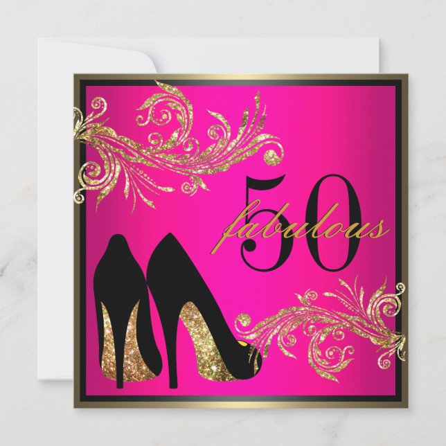 Dancing Shoes - Fabulous 50th Birthday Invitation (Front)