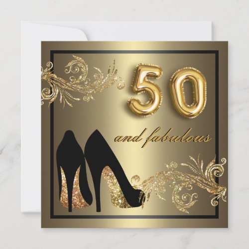 Dancing Shoes _ Fabulous 50th Birthday Invitation