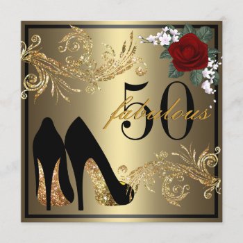 Dancing Shoes - Fabulous 50th Birthday Invitation by CleanGreenDesigns at Zazzle
