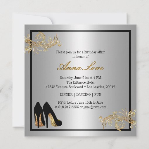 Dancing Shoes - Fabulous 60th Birthday Invitation 