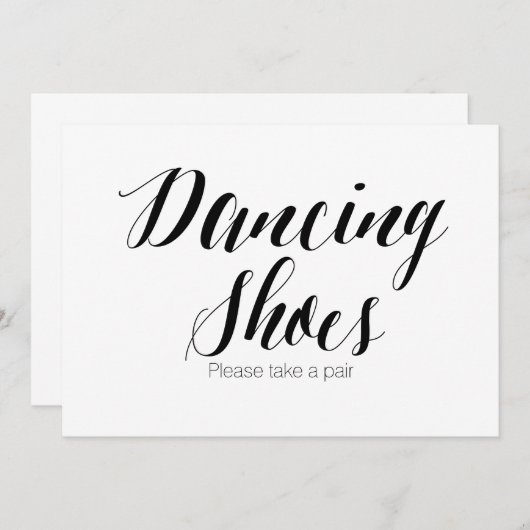 "Dancing Shoes Please take a pair" Wedding Sign (Front/Back)
