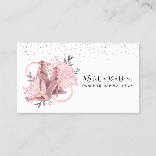 Dancing Shoes Rose Dance Instructor Business Card