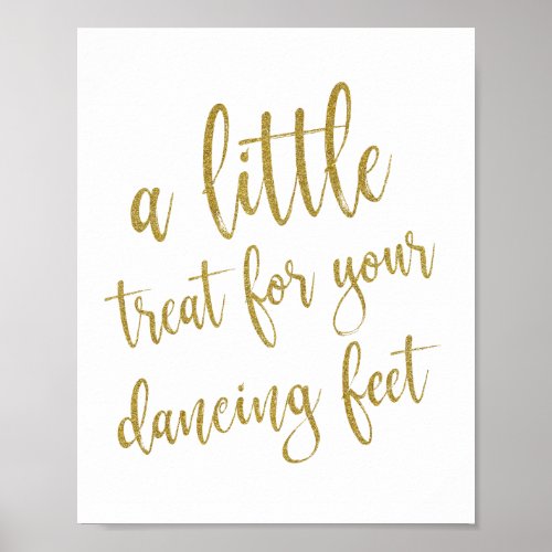 Dancing Shoes Shoes Gold Glitter 8x10 Wedding Sign