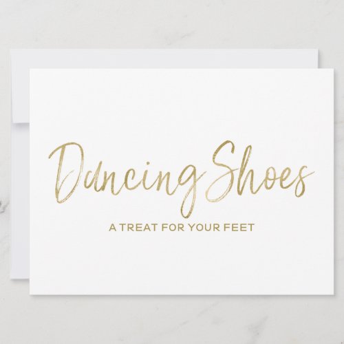 Dancing Shoes Stylish Golden Wedding Sign Invitation