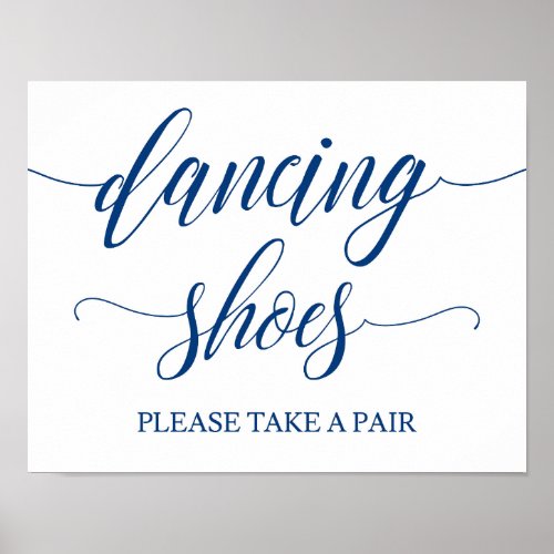 Dancing Shoes Wedding Sign in Navy Blue