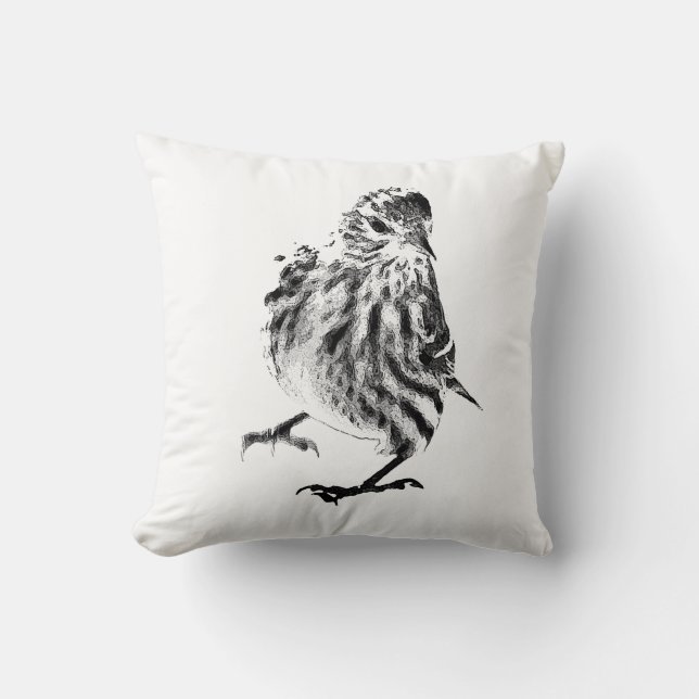 Dancing Siskin Throw Pillow (Front)
