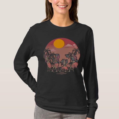 Dancing Skeleton Aloha Women Hawaii T_Shirt