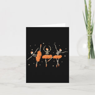 Dancing Skeleton Ballerina Ballet Dance Halloween Card