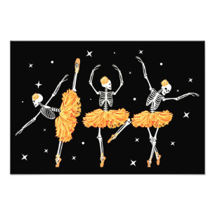 Dancing Skeleton Ballerina Ballet Dance Halloween Photo Print