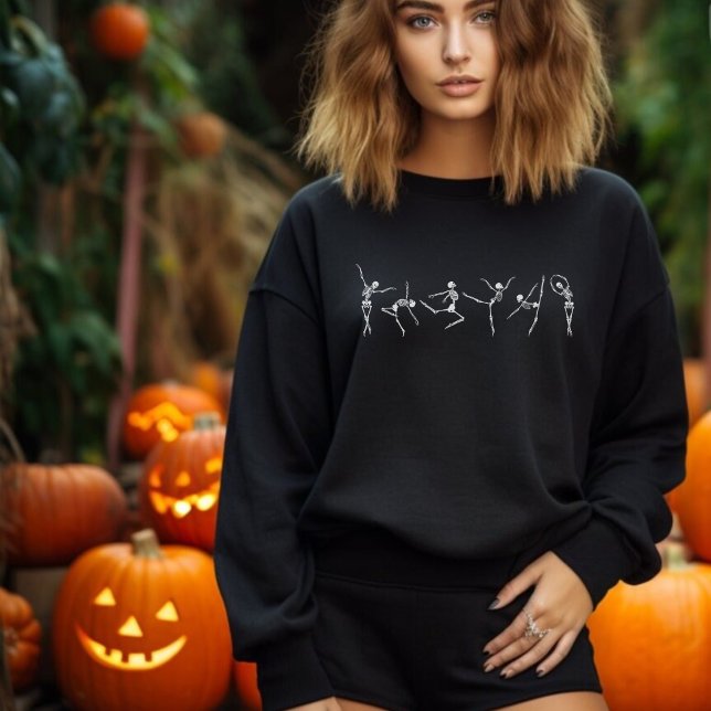 Dancing Skeleton Ballerina Dancer Halloween Sweatshirt (Creator Uploaded)