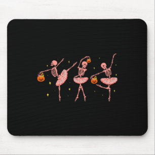 Dancing Skeleton Ballerina Halloween Jack O Lanter Mouse Pad