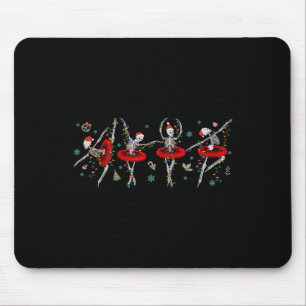 Dancing Skeleton Ballet Ballerina Christmas Girls Mouse Pad