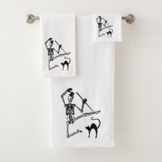 Dancing Skeleton Bath Towel Set