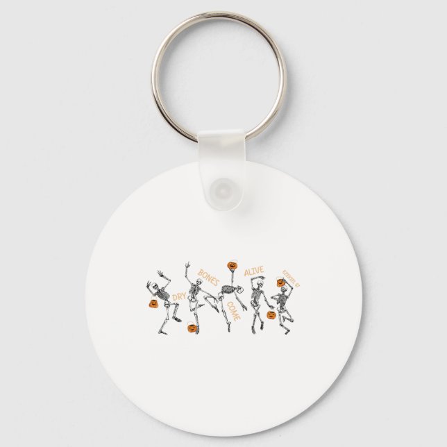 Dancing Skeleton Bible Verse Dry Bones Come Alive  Keychain (Front)