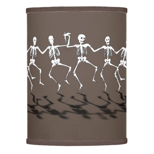 Dancing Skeleton Bones Halloween Lamp Shade (Front)
