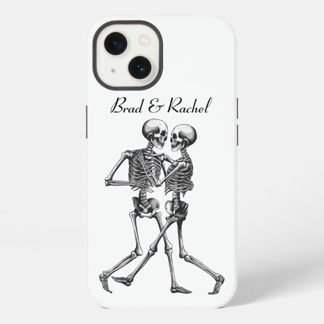 Dancing Skeleton Couple Personalized Phone Case (Back)