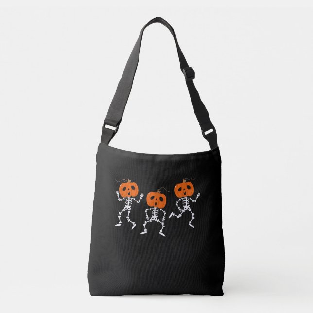 Dancing Skeleton Dabbing Skeletons Halloween Gift Crossbody Bag (Front)