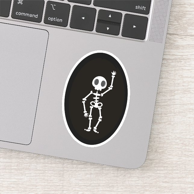 Dancing Skeleton Die Cut Sticker Decal (Detail)