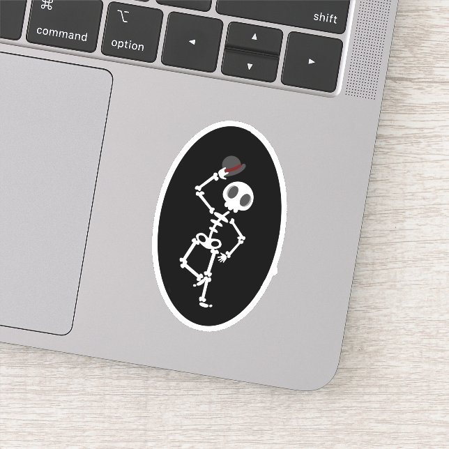 Dancing Skeleton Die Cut Sticker Decal (Detail)
