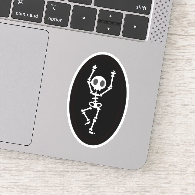 Dancing Skeleton Die Cut Sticker Decal (Detail)