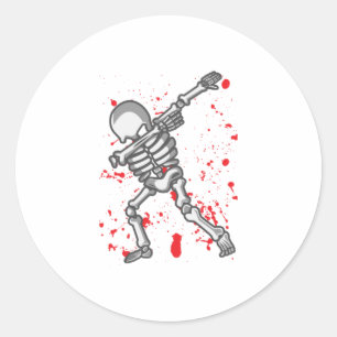Dancing Skeleton Funny Halloween Classic Round Sticker