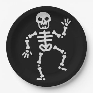 Halloween Skeleton 6.75 Paper Plates 8 Count