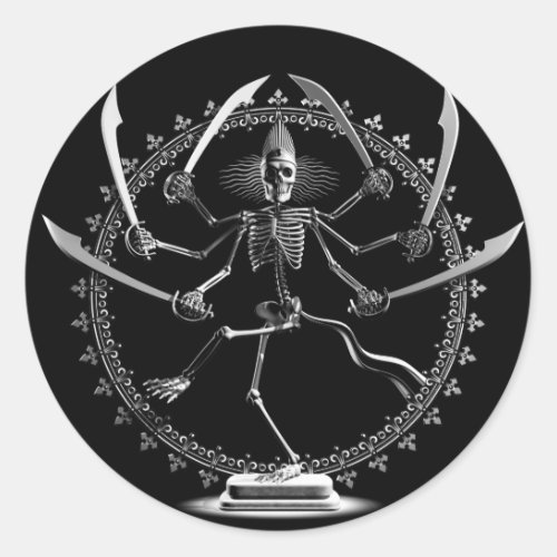 Dancing Skeleton Goddess Stickers