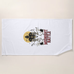 Dancing Skeleton Halloween Haunted Manor Vintage G Beach Towel
